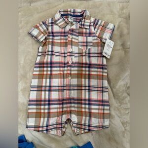 Carter's Multicolor Plaid Baby Romper